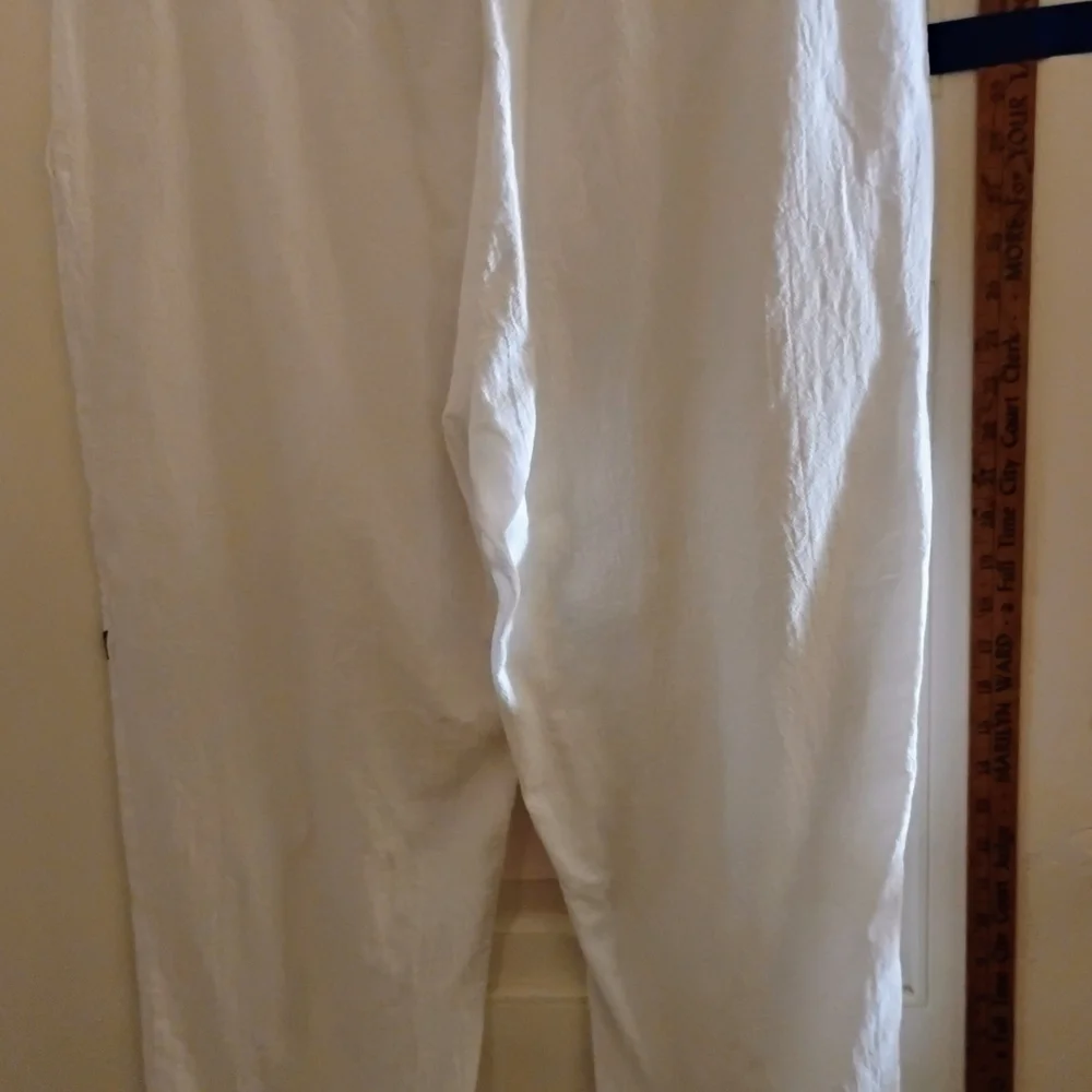 White Beach Pants with Parrot Print - Picture 3 of 4